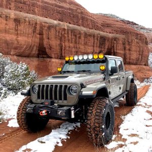 Jeep Wrangler Light Mount Bracket Set - Overhead - KC HiLiTES - For 50in. Light Bar - Black - `21-`23